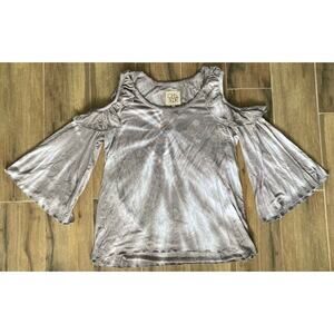 Long Sleeve Top Chaser Gray and White Tie Dye Large